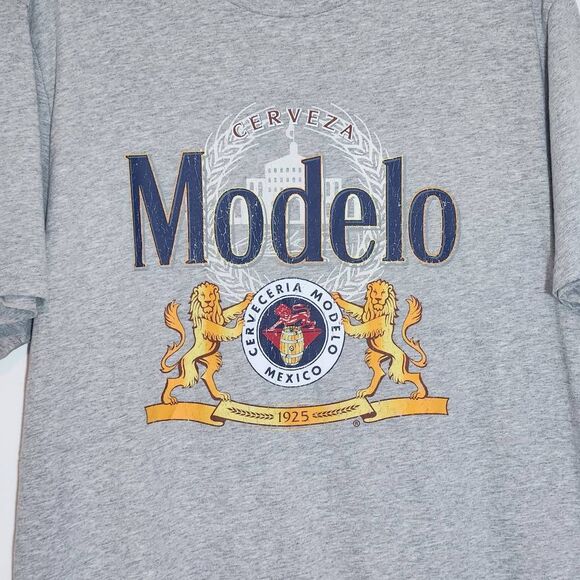 Modelo T-Shirt NWT Size Medium Gray Short Sleeve Modelo Beer Tee - Picture 2 of 6